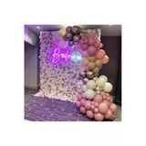 Pazariz Krom Gold Toz Pembe Çöl Kumu Ve Beyaz Balon Zinciri 100 Adet