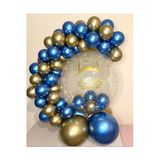 Pazariz Krom Gold Ve Mavi Balon Zinciri 100 Adet
