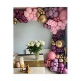 Pazariz Krom Gold Yaban Çileği Toz Pembe Ve Makaron Pembe Balon Zinciri 100 Adet