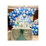 Pazariz Krom Mavi Gümüş Balon Zinciri 100 Adet Frozen Balon Seti