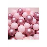 Pazariz Krom Pembe Ve Makaron (Pastel) Pembe Renk 15 Li Balon