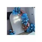 Pazariz Krom Rose Gold Mavi Ve Makaron Mavi Balon Zinciri 100 Adet
