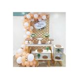 Pazariz Krom Rose Gold Pastel Somon Ve Beyaz Balon Zinciri 100 Adet