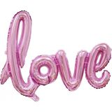 Pazarız Love İmza Şeker Pembe Folyo Balon
