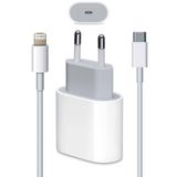 Pazariz Macbook Ipad Iphone 11 / 12 - Pro Max Mini Uyumlu 20w Adaptör Kablo Usb-c Pd Hızlı Şarj Alet