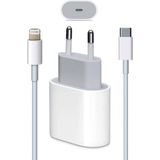 Pazariz Macbook Ipad Iphone 11 / 12 - Pro Max Mini Uyumlu 20W Adaptör Kablo Usb-C Pd Hızlı Şarj Aleti - Beyaz