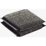 Pazariz Magic Inox Sponge Paslanmaz Telli Sünger 4'lü Set Bulaşık Süngeri - Siyah