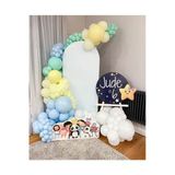 Pazariz Makaron Mavi Sarı Lila Ve Beyaz Balon Zinciri 100 Adet