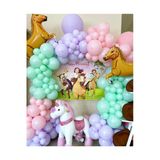 Pazariz Makaron Mint Yeşili Lila Ve Pembe Balon Zinciri 100 Adet