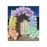 Pazariz Makaron Mint Yeşili Somon Lila Sarı Ve Mavi Balon Zinciri 100 Adet