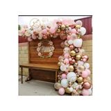 Pazariz Makaron Pembe Beyaz Gold Rosegold Krom Balon Zinciri 100 Adet