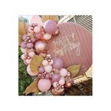 Pazariz Makaron Pembe Toz Pembe Rosegold Krom Balon Zinciri 100 Adet