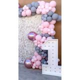 Pazariz Makaron Pembe Ve Gri Balon Zinciri 100 Adet