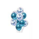 Pazariz Mavi Krom Konfetili Balon