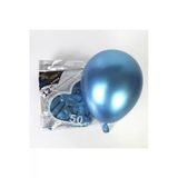Pazariz Mavi Renk Krom Balon 5 Adet-