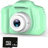 Pazariz Mini 1080P Çocuklar Için Dijital Fotoğraf Makinesi-Oyun,video,filtre-Son Versiyon 8 GB Sd Kart - Açık Yeşil