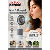 Pazariz Mini Taşınabilir Fan Ayrılabilir Telefon Tutucu Özellikli Stand Sevimli Tasarımı Küçük Vantilatör USB Şarj Edilebilir Sevimli Ayı Taşınabilir Yelpaze Şarjlı Vantilatör 5V Rüzgar Hızı Masaüstü - Beyaz - Yeşil
