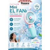 Pazariz Mini Taşınabilir Fan Vantilatör Telefon Tutucu Stand Özellikli Meyve ve Çiçek Tasarımı Küçük Vantilatör Type-C Şarj Edilebilir Soketli 3 Kademe Sessiz Taşınabilir Yelpaze Şarjlı Vantilatör - Pembe - Mavi