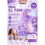Pazariz Mini Taşınabilir Fan Vantilatör Telefon Tutucu Stand Özellikli Meyve ve Çiçek Tasarımı Küçük Vantilatör Type-C Şarj Edilebilir Soketli 3 Kademe Sessiz Taşınabilir Yelpaze Şarjlı Vantilatör - Pembe - Mor