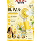 Pazariz Mini Taşınabilir Fan Vantilatör Telefon Tutucu Stand Özellikli Meyve ve Çiçek Tasarımı Küçük Vantilatör Type-C Şarj Edilebilir Soketli 3 Kademe Sessiz Taşınabilir Yelpaze Şarjlı Vantilatör - Sarı - Beyaz