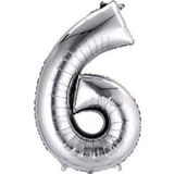 Pazarız Parti 6 Rakamı Gümüş Folyo 102 cm Balon