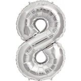 Pazarız Parti 8 Rakamı Gümüş Folyo 102 cm Balon
