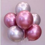 Pazarız Parti Balonu Krom Gümüş-Pembe 5 Adet Balon