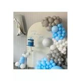 Pazariz Pastel Beyaz Gri Ve Makaron Mavi Balon Zinciri 100 Adet