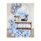 Pazariz Pastel Gri Koyu Lila Renklerde Balon Zinciri