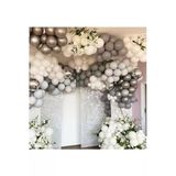 Pazariz Pastel Gri Metalik Gri Pastel Beyaz 100 Adet Balon Ve Balon Zincir