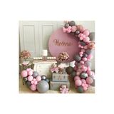 Pazariz Pastel Gri Ve Makaron Pembe Balon Zinciri 100 Adet