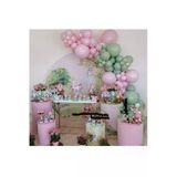 Pazariz Pastel Küf Yeşili Ve Makaron Pembe Balon Zinciri 100 Adet