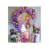 Pazariz Pastel Lila Krom Mor Krom Gold Balon Balon Zincir Prenses Sofia