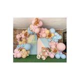 Pazariz Pastel Makaron Pembe Mavi Ve Somon Balon Zinciri 100 Adet