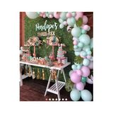 Pazariz Pastel Pembe Ve Mint Yeşili Makaron Balon Zinciri 100 Adet