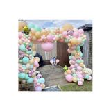 Pazariz Pastel Soft Makaron Balon Pembe Somon Mint Yeşili Balon Zinciri 150 Adet