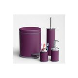 Pazariz Pazarız Mor / Mürdüm 5 Lt Çöp Kovası Klozet Fırçası Diş Fırçaslık Sıvı Sabunluk Banyo Seti