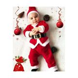Pazariz Pembecin Noel Baba Erkek Bebek Çocuk Yılbaşı Kostümü Yılbaşı