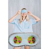 Pazariz Pembecin Uyku Göz Bandı Maskesi Gözlük Maske Bant Eye Mask Çiçekli (1Adet)