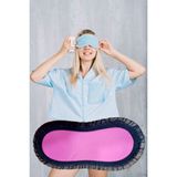Pazariz Pembecin Uyku Göz Bandı Maskesi Gözlük Maske Bant Eye Mask Pembe Siyah (1Adet)
