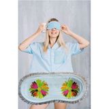 Pazariz Pembecin Uyku Göz Bandı Maskesi Işık Önleyici Gözlük Maske Bant Eye Mask Çiçekli (1Adet)