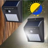 Pazariz Pır Hareket Sensör 20 Led Solar Enerji Su Geçirmez Duvar Lambası