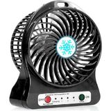 Pazariz Portatif Mini USB Fan Şarj Edilebilir Masaüstü Vantilatör - Siyah