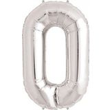 Pazarız Rakam Folyo 0 Rakamı Büyük Boy Gümüş Gri 100 cm Balon