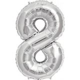 Pazarız Rakam Folyo 8 Rakamı Büyük Boy Gümüş Gri 100 cm Balon