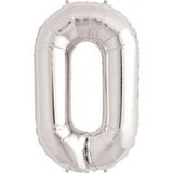 Pazariz Rakam Folyo Balon 0 Rakamı Büyük Boy Balon Gümüş/gri 100cm