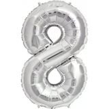 Pazariz Rakam Folyo Balon 8 Rakamı Büyük Boy Balon Gümüş/gri 100cm