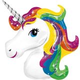Pazariz Renkli Unicorn Folyo Balon Büyük Boy Helyum Uyumlu 92X126 cm