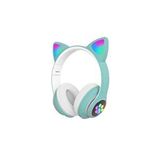 Pazariz Rgb Işıklı Kedi Kulak Kulaküstü Bluetooth Kulaklık Mavi