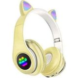 Pazariz Rgb Işıklı Kedi Kulak Kulaküstü Bluetooth Kulaklık - Sarı